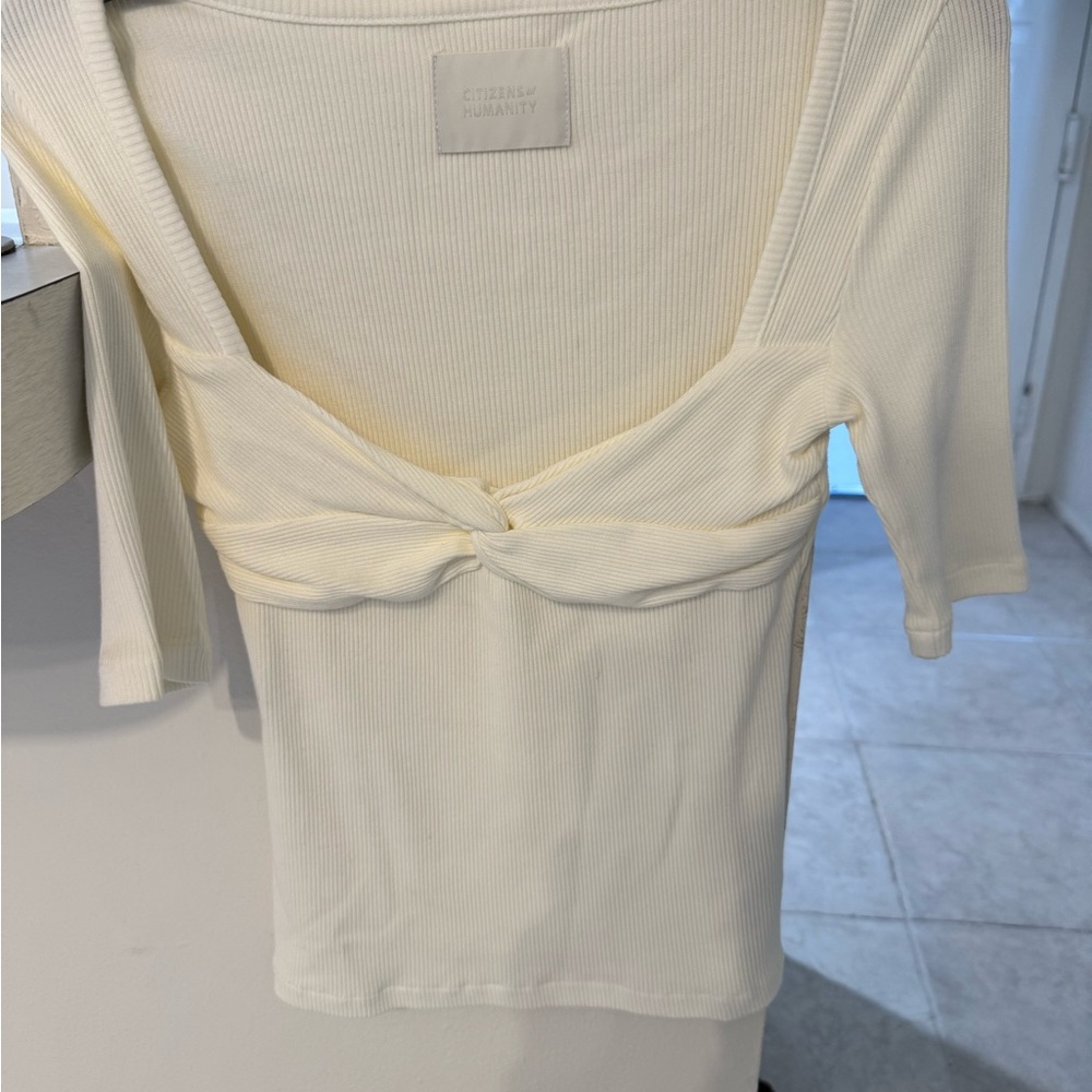 Citizens Of Humanity Cream Twist-Front Blouse